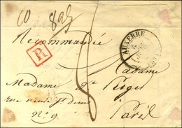 Càd T 13 AUXERRE (83) Sur Lettre Recommandée Pour Paris. Au Recto, R Rouge Et Taxe 8. 1835. - TB / SUP. - Sonstige & Ohne Zuordnung