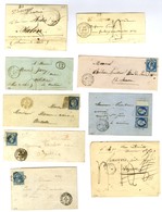 Lot De 15 Lettres De St Sauveur En Puisaye : Cursives, Càd, Grilles, PC Et GC. - TB. - Autres & Non Classés