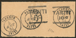 Manque De Timbres. No 5bB, 10c + 5c, Obl Cad Papeete 5.8.84. - TB - Autres & Non Classés