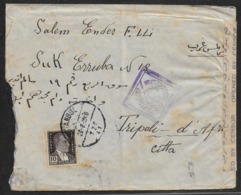 1940 TURKEY To TRIPOLI, LIBYA (Italian Occupation) Over EGYPT - Egyptian Censor Strip & Boxed Postal Censor - Covers & Documents