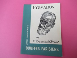 Programme/Théatre Des Bouffes Parisiens/ PYGMALION/ Bernard Shaw/Jean MARAIS/ Jeanne MOREAU/1956  PROG240 - Programmi