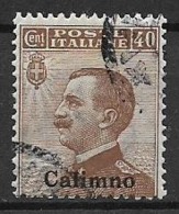 COLONIE ITALIANE EGEO  CALINO  1912  SOPRASTAMPATO  SASS.  6  USATO VF - Ägäis (Calino)