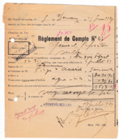 29/911 -- NORD-BELGE - Document Règlement De Compte 1937- 2 Cachets Différents De ANDENNES-SEILLES - Peu Commun - Nord Belge