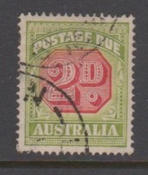 Australia D 114 1938 Postage Due 2 D,  Carmine And  Green,used,$ 1.00 - Port Dû (Taxe)