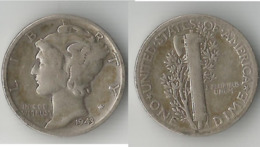 USA 1 DIME 1943 ARGENT - 1916-1945: Mercury