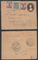 INDE - INDIA / 1949 ENTIER POSTAL + COMPLEMENT POUR LA LETTONIE - RIGA (ref LE231) - Lettres & Documents