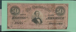 BILLET BANQUE  ATAT-UNIS 50 Dollars 1864 The Confederate States Of America 1864-02-17  -sept  2019  Alb Bil - Confederate Currency (1861-1864)