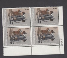 Sc#RW50 MNH Plate # Block Of 4 $7.50 1983 Duck Hunting Stamps, Migratory Bird Hunting & Conservation - Duck Stamps