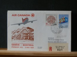 A10/474    1° VOL 1984   GENEVE/MONTREAL - Luchtpost