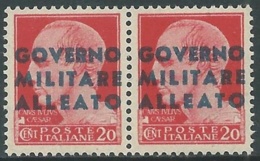 1943 OCCUPAZIONE ANGLO AMERICANA NAPOLI 20 CENT COPPIA MNH ** - UR44-7 - Anglo-Amerik. Bez.: Naples