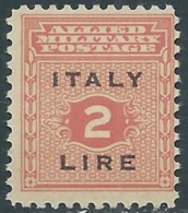 1943 OCCUPAZIONE ANGLO AMERICANA SICILIA 2 LIRE MNH ** - UR43-2 - Occ. Anglo-américaine: Sicile