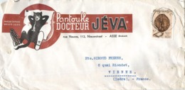 ASSE 112 RUE NEUVE PUBLICITE " PANTOUFLE JEVA " LETTRE BELGIQUE CHAT - Asse