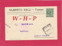CPA - TORINO - Carte Commerciale  GILBERTO VALLI - Via Nizza N° 117 TORINO - écrite Timbrée 10 Octobre 1911 - Transports