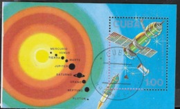 CUBA - 1988 - ESPLORAZIONE SPAZIALE - FOGLIETTO USATO (YVERT BF 103 - MICHEL 104) - América Del Norte