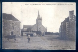 Cpa Du 22 Louargat  -- La Grande Rue , La Mairie Et L' église  --- Canton Callac Arr Guingamp    LZ61 - Callac