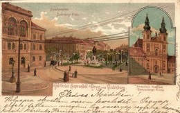 T2/T3 1901 Sopron, Oedenburg; Széchenyi Tér, Domonkos Templom. L. F. Kummert Nr. 6199. Litho S: Götczinger (EK) - Ohne Zuordnung