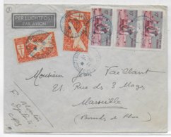 COTE DES SOMALIS - 1950 - ENVELOPPE Par AVION De DJIBOUTI => MARSEILLE - Storia Postale