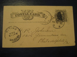 KANSAS CITY Jackson Missouri MO 1885 To New York UX7 PC2 Postal Stationery Card USA - ...-1900
