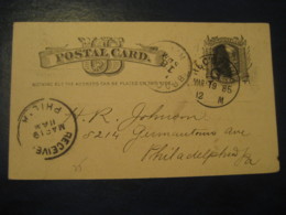 LAKEVILLE Litchfield Connecticut CT But Cancel Bro... NY 1885 To Philadelphia PA UX7 PC2 Postal Stationery Card USA - ...-1900