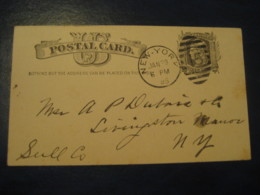 NEW YORK NY 1885 To Livingston Manor Catskills Sullivan New York NY UX7 PC2 Postal Stationery Card USA - ...-1900