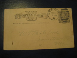 NEW YORK NY 1882 To Jamestown Chautauqua New York UX7 PC2 Postal Stationery Card USA - ...-1900
