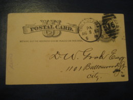 PHILADELPHIA Pennsylvania PA 1883 City UX7 PC2 Cancel Postal Stationery Card USA - ...-1900