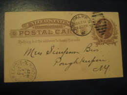 BROOKLYN Kings New York NY 1887 To POUGHKEEPSIE Dutchess New York NY UX8 PC4 Postal Stationery Card USA - ...-1900