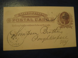 CAMDEN New Jersey NJ 1888 To Poughkeepsie Dutchess New York NY UX8 PC4 Postal Stationery Card USA - ...-1900