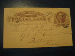 Indianapolis Marion Indiana IN 1885 To Baltimore Maryland MD UX8 PC4 Postal Stationery Card USA - ...-1900