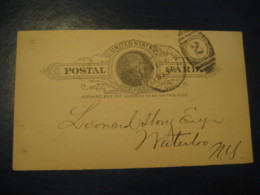 SYRACUSE Onodaga New York NY 1891 To Waterloo Seneca New York NY UX9 PC5 Cancel Postal Stationery Card USA - ...-1900