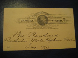 ROCHESTER Monroe New York NY 1893 To Troy Rensselaer New York NY UX9 PC5 Postal Stationery Card USA - ...-1900