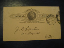 ROCHESTER Monroe New York NY 1887 To City UX9 PC5 Postal Stationery Card USA - ...-1900