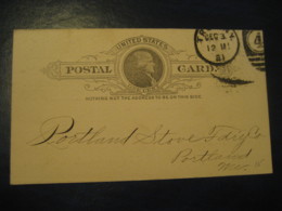 TROY Rensselaer New York NY Alaska Stove ... 1891 To Portland Cumberlad Maine ME UX9 PC5 Postal Stationery Card USA - ...-1900