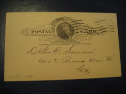WASHINGTON D.C. 1893 To City UX9 PC5 Postal Stationery Card USA - ...-1900