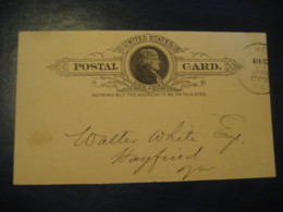 WINCHESTER Frederick Virginia VA 1888 To Hayfield ? Frederick Virginia VA UX9 PC5 Postal Stationery Card USA - ...-1900