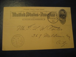 DETROIT Wayne Michigan MI 1892 To City UX10 PC6 Postal Stationery Card USA - ...-1900