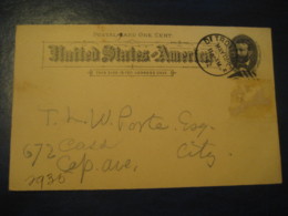 DETROIT Wayne Michigan MI 1892 To City UX10 PC6 Cancel Postal Stationery Card USA - ...-1900