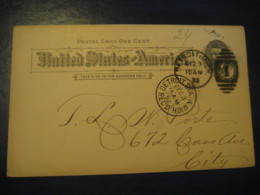 DETROIT Wayne Michigan MI 1892 To City UX10 PC6 Cancel 1 Number Postal Stationery Card USA - ...-1900