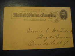 FOND DU LAC Wisconsin WI 18?? To New York NY UX10 PC6 Postal Stationery Card USA - ...-1900