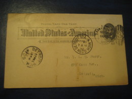 ST LOUIS Missouri MO 1892 To Detroit Wayne Michigan MI UX10 PC6 Postal Stationery Card USA - ...-1900