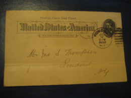 SHANDAKEN Ulster New York NY 1892 To Rondout Kingston New York NY UX10 PC6 Postal Stationery Card USA - ...-1900