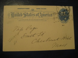 WINDSOR 189? To Chestnut Hill Massachusetts MA UX11 PC6 Postal Stationery Card USA - ...-1900