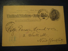 AUGUSTA Kennebec Maine ME 1897 To New York NY UX12 PC7 Postal Stationery Card USA - ...-1900