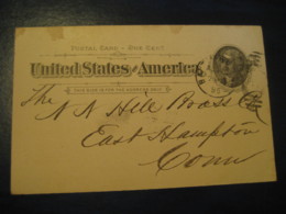 BALTIMORE Maryland MD 1895 To East Hampton Middlesex Connecticut CT UX12 PC7 Postal Stationery Card USA - ...-1900