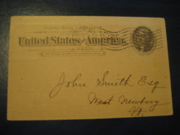 BOSTON New England Suffolk Massachusetts MA 1895 To West Newbury Orange Vermont VT UX12 PC7 Postal Stationery Card USA - ...-1900