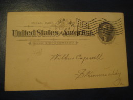 ELMIRA HEIGHTS Chemung New York NY 1896 To Skinners Eddy Braintrim Pennsylvania PA UX12 PC7 Postal Stationery Card USA - ...-1900