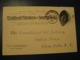 GLENS FALLS Warren New York NY 1894 To City UX12 PC7 Postal Stationery Card USA - ...-1900