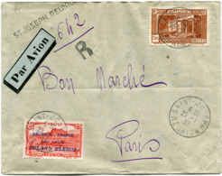 REUNION LETTRE RECOMMANDEE PAR AVION AFFRANCHIE AVEC LE PA 1 DEPART SAINT-JOSEPH 25-1-37 REUNION POUR LA FRANCE - Brieven En Documenten