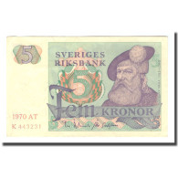 Billet, Suède, 5 Kronor, 1970, 1970, KM:51d, TTB - Schweden