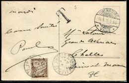 LUXEMBOURG - CP TAXÉ FAUTE DE TP DE LUXEMBOURG LE 14/6/1911 POUR LA FRANCE - TB - 1907-24 Abzeichen